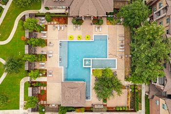 A birds eye view of the pool